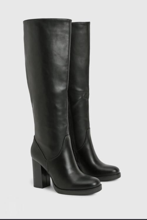 بوت بلند چرم مشکی