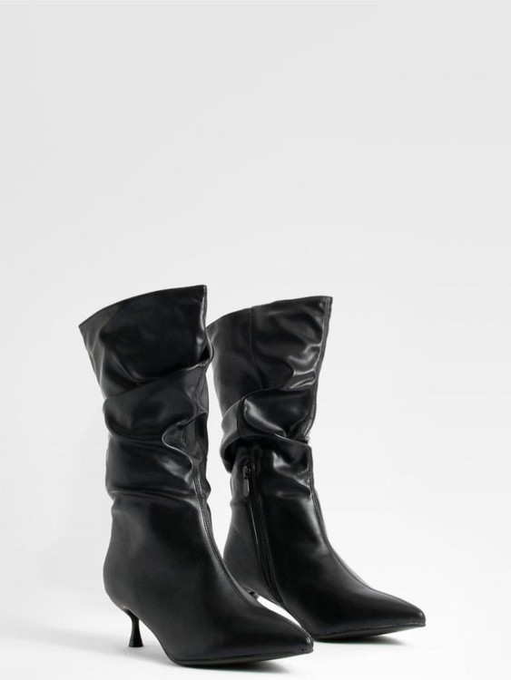 بوت ساق چروکیده مشکی