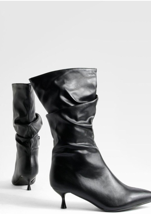 بوت ساق چین دار مشکی