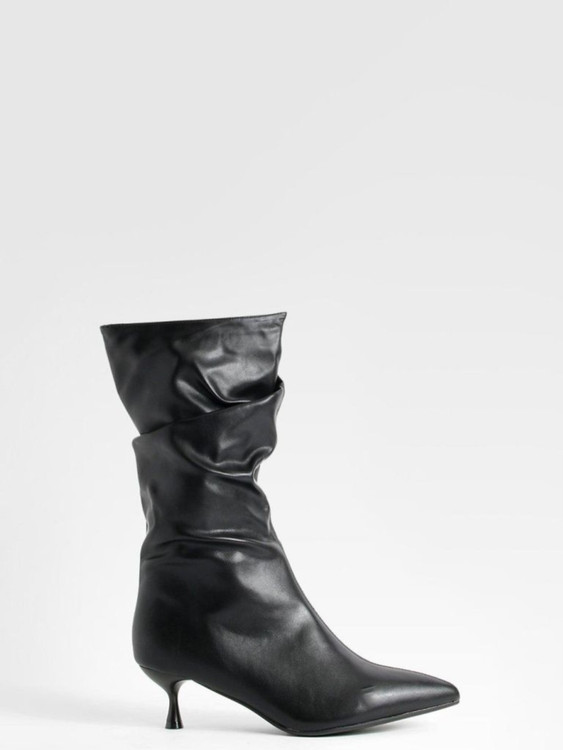 بوت ساق چیندار مشکی