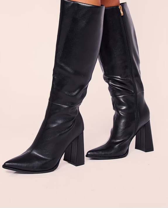 بوت بلند نوک تیز پاشنه پهن plt