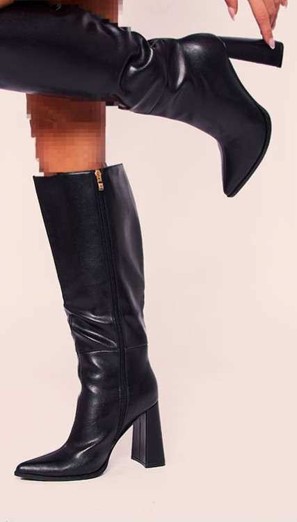 بوت بلند نوک تیز پاشنه پهن plt