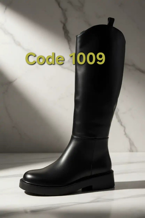 بوت بلند بدون پاشنه چانکی مشکی