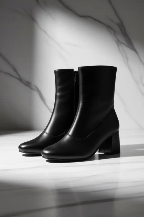 نیم بوت جلو گرد مشکی