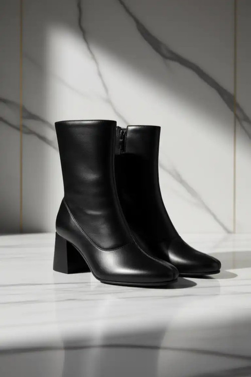 نیم بوت جلو گرد مشکی