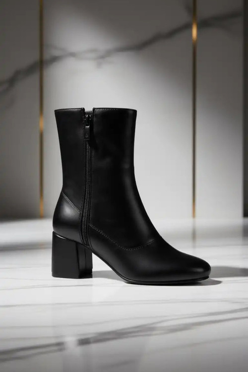 نیم بوت جلو گرد مشکی