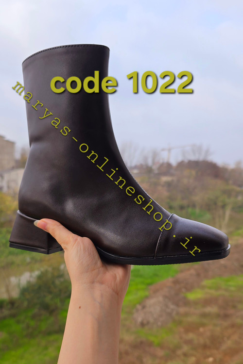 غیر ژورنالی نیم بوت پنجه مربعی قهوه ای