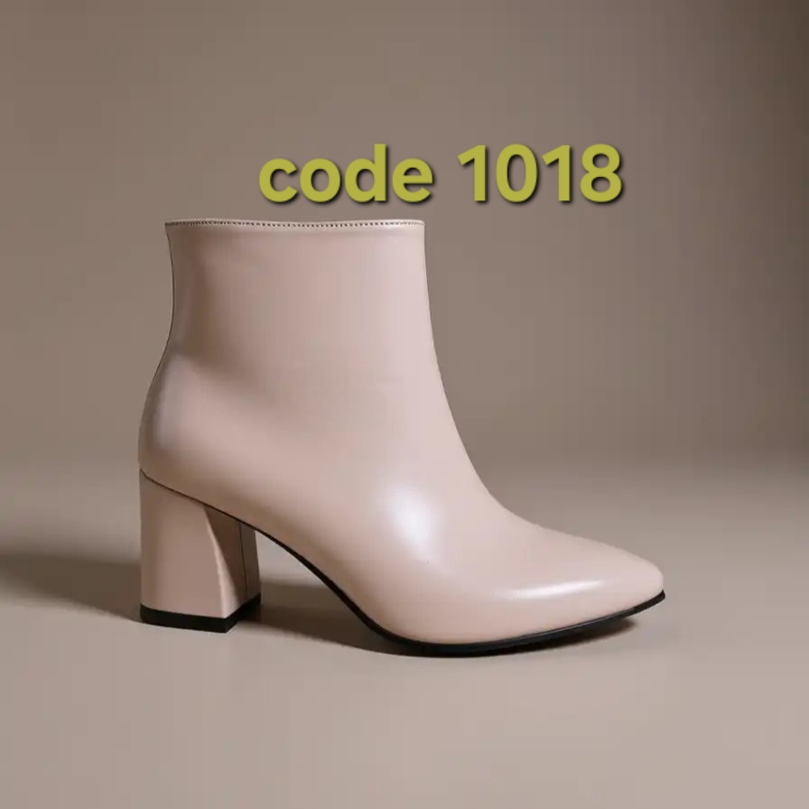 نیم بوت زنانه کرم پاشنه دار کد ۱۰۱۸